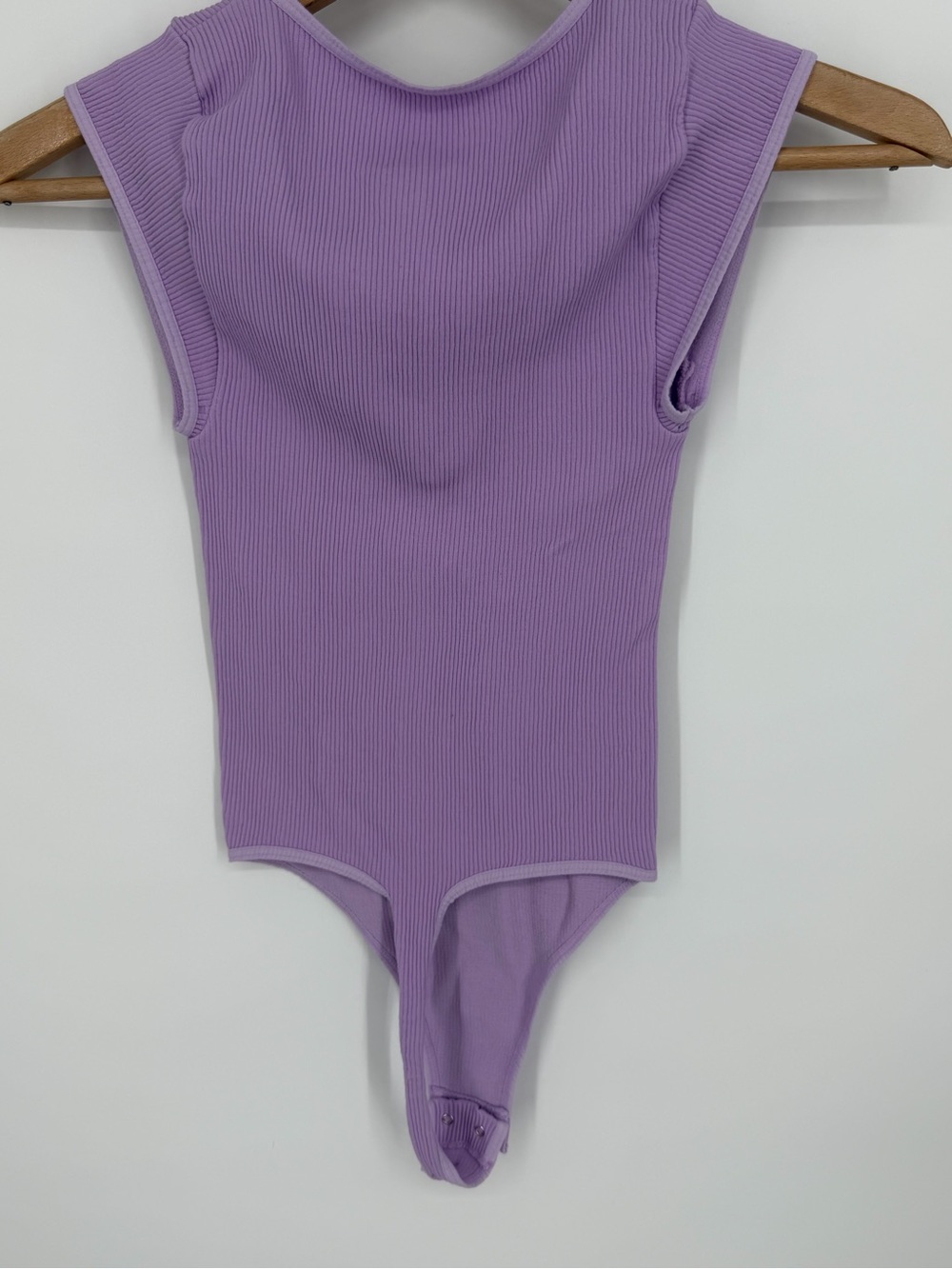 Intimately Free People Lavender Lilac Purple Bodysuit V Neck Shirt Top XS S - Picture 2 of 3